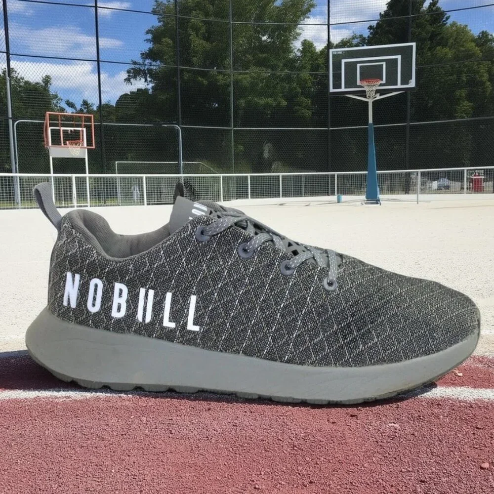 NoBull Matryx Trail Runner Heather Gray Mesh Low Profile Trainer, Size 9